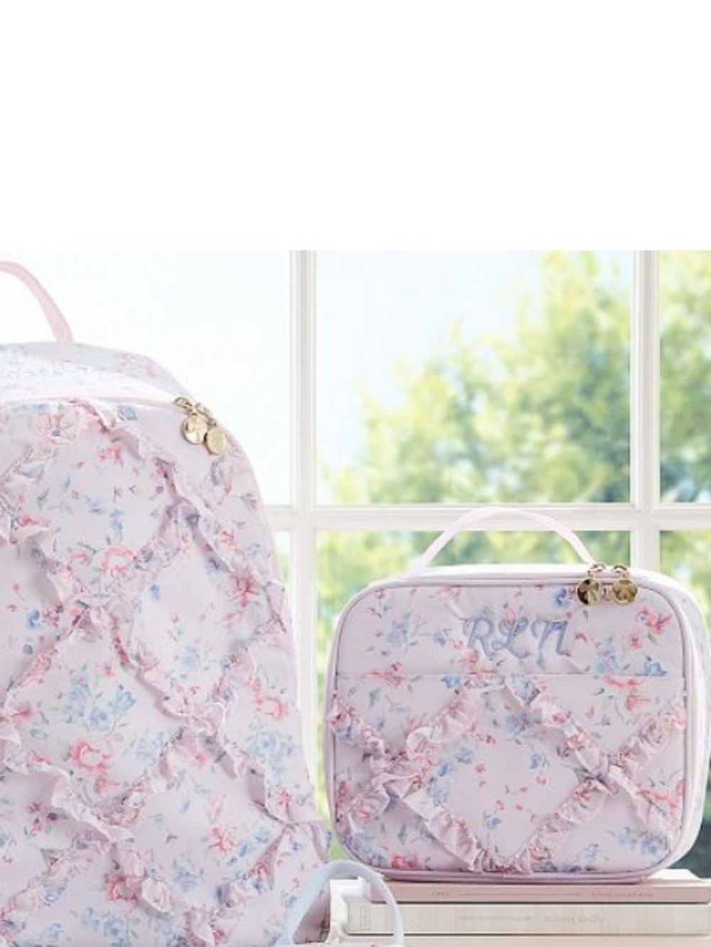 LoveShackFancy Pink Floral Ruffle Lunch Tote - Picture 7 of 7